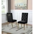 thumbnail image 4 of 7pc. 68" x 40" Glass Dining Set with 6 Chairs and Gold Stainless Steel, 4 of 4