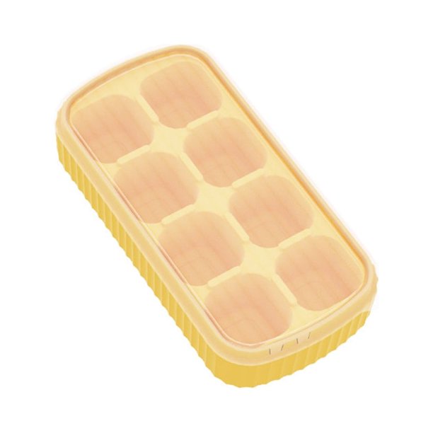 Bandeja de silicona Bearachild para cubitos de hielo 8 rejillas Amarillo