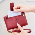 thumbnail image 6 of Womens RFID Blocking Leather Wallet | Vintage Beige Brown Trifold Purse | Large Capacity Card Holder, Coin Pocket, Snap Closure | Detachable Wrist Strap, Soft Textured Elegant Design | 14x9.5x2.5cm, 6 of 6