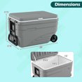 thumbnail image 3 of Costway 84QT Portable Wheeled Ice Cooler with Foldable Pull & Carry Handles for Camping, 3 of 11