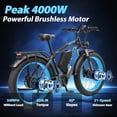 thumbnail image 7 of KETELES Electric Bike for Adults , AWD Ebike Dual Motor Peak 2000W, 26'' Fat Tire Mountain Ebikes with 48V 23AH Battery Front suspension ​​Electric Bicycle, 21 Speed Dirt Bikes UL 2849., 7 of 7