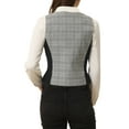 thumbnail image 3 of INSPIRE CHIC Women's Vintage Waistcoat Vest Plaid Button Down Work Dressy Vests XS Black, 3 of 6