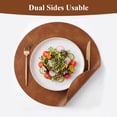 thumbnail image 2 of LOKHOM 13" Round Placemats Set of 6, Faux Leather Waterproof Heat Resistant Placemats, Reversible Solid Table Mats for Kitchen Dining Room, Brown, 2 of 9