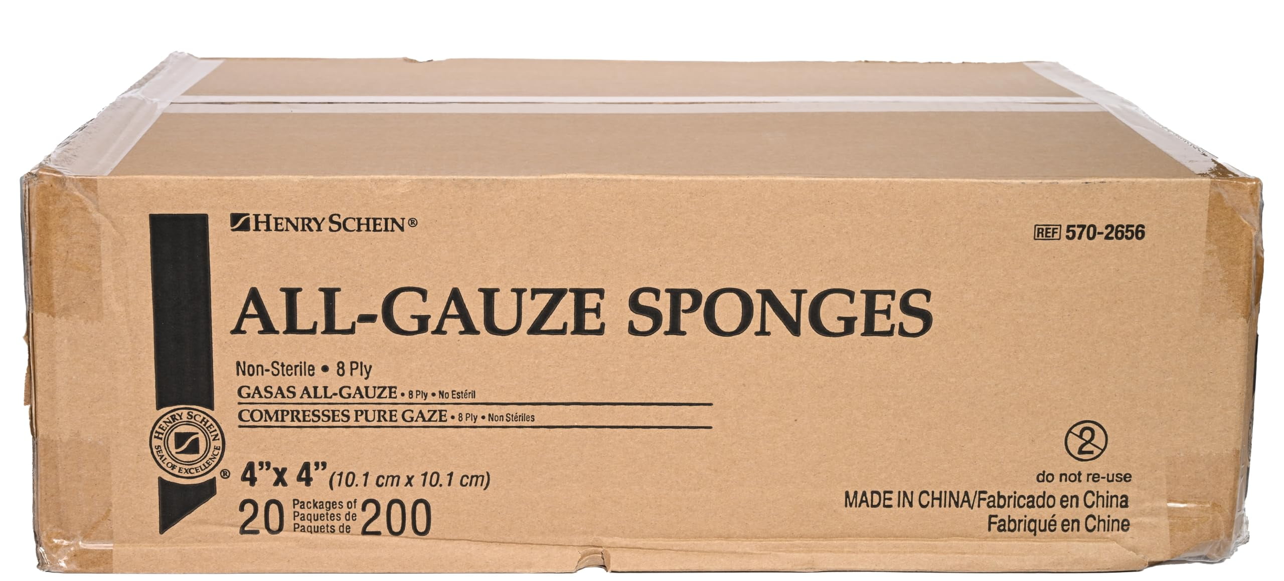 Henry Schein 200/Pack Non-Sterile Gauze Pads 4'' x 4'' for Wound