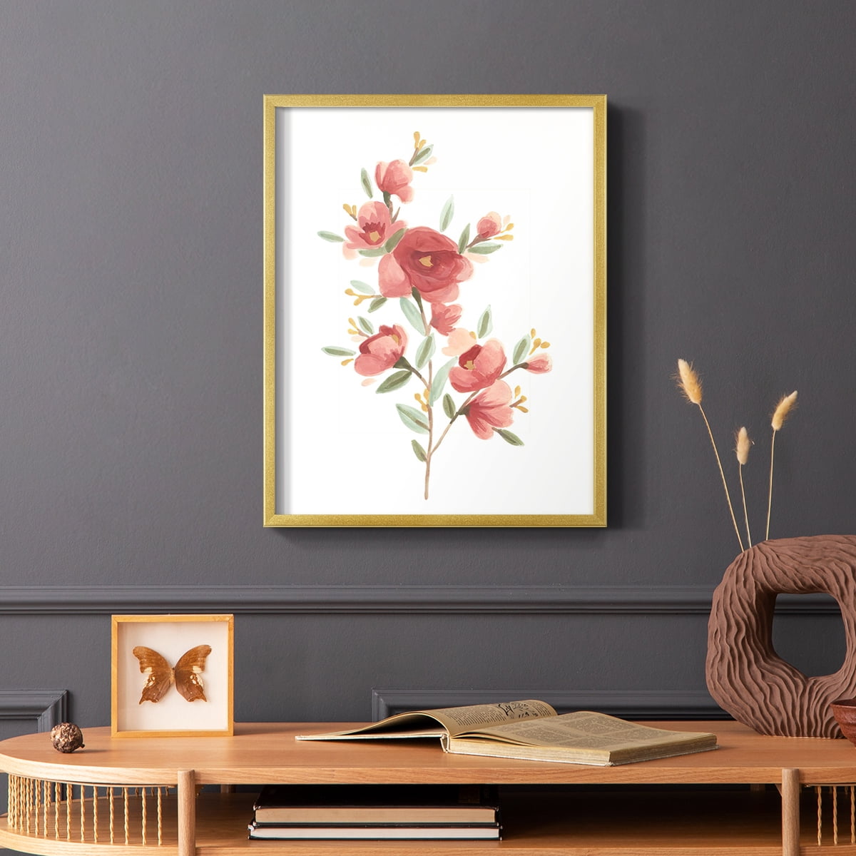 Wildflower Sprig IV Framed Print - Solid Wood in Single Picture Frame Solid Wood 2 Framed Print