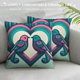 thumbnail image 3 of Orinice  Valentines Day Throw Pillow Cushion Cover, Birds with Heart Kissing Each Other Love Romance Theme Artwork, Decorative Square Accent Pillow Case, White, 3 of 5
