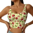 thumbnail image 2 of Lsque Cherries and Ladybirds Printed Women'S Sports Bra, Compression, Moisture Wicking, High-Impact Sports Bra For Women,Supportive sports bra-Small, 2 of 9
