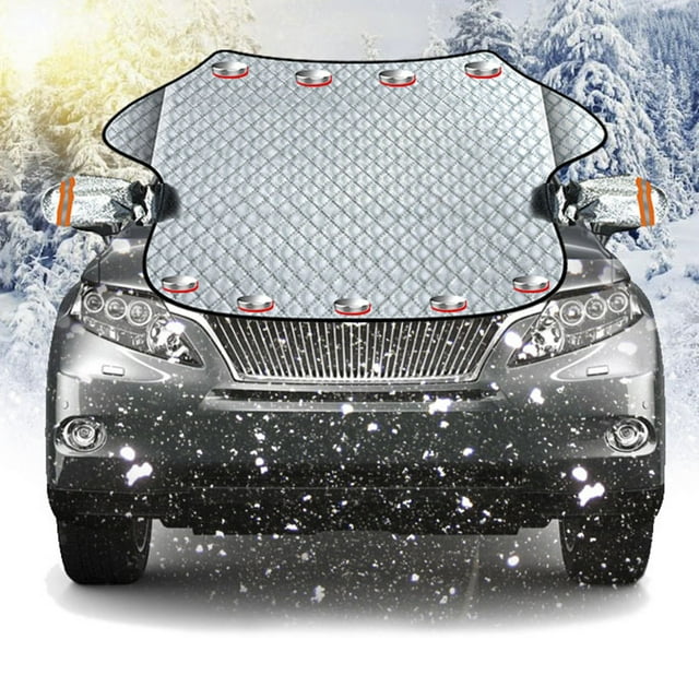 karymi Car Windshield Snow Cover For Ice Frost, Winter Car Cover Windscreen Covers , Thicken Thickness Frost Guard With Side Mirrors Protector And Magnetic Edges Clearance