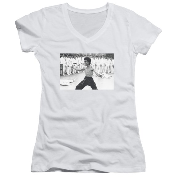 Bruce Lee Triumphant Junior Women's T-Shirt V-Neck White