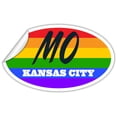 thumbnail image 2 of Kansas City MO Missouri Jackson County Rainbow Pride Flag 6 Stripes Pride Flag Euro Decal Bumper Sticker 3M Vinyl 3" x 5", 2 of 3