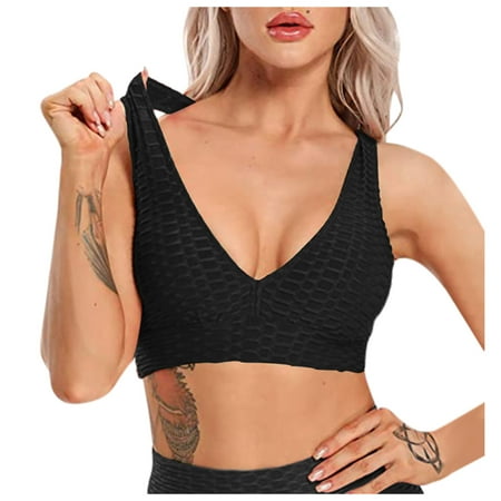 

Knosfe Women s Criss Cross Seamless Comfort Sports Bra T-shirt Support Full-Coverage Yoga Workout Bra Plus Size S
