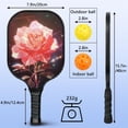 thumbnail image 4 of Pickleball Paddles Set Of 2, Fiberglass Surface, Rose, Floral Print, 4 Balls & Bag, 4 of 5
