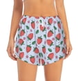 thumbnail image 2 of Goofa Strawberries Printed Women 2 in 1 Running Shorts,Quick Dry Athletic Workout Shorts,High Waisted Athletic Shorts with Liner Pockets-X-Large, 2 of 9