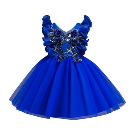

Toddler Girls Dress Sleeveless Princess Flower Mesh Dress Wedding Dress For Children Clothing Fashion Berry First Birthday Outfit Baby Girl Dresses 3-6 Months Flower Girl Dress 2t