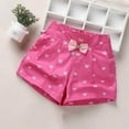 thumbnail image 2 of AVTOIFY Girls Shorts, Shorts for Girls, Children's Summer Small Printed Casual Sports Shorts With Bow Tie For Kids, Toddler Girl Clothes, Girls Summer Clothes, Hot Pink, 2 of 3