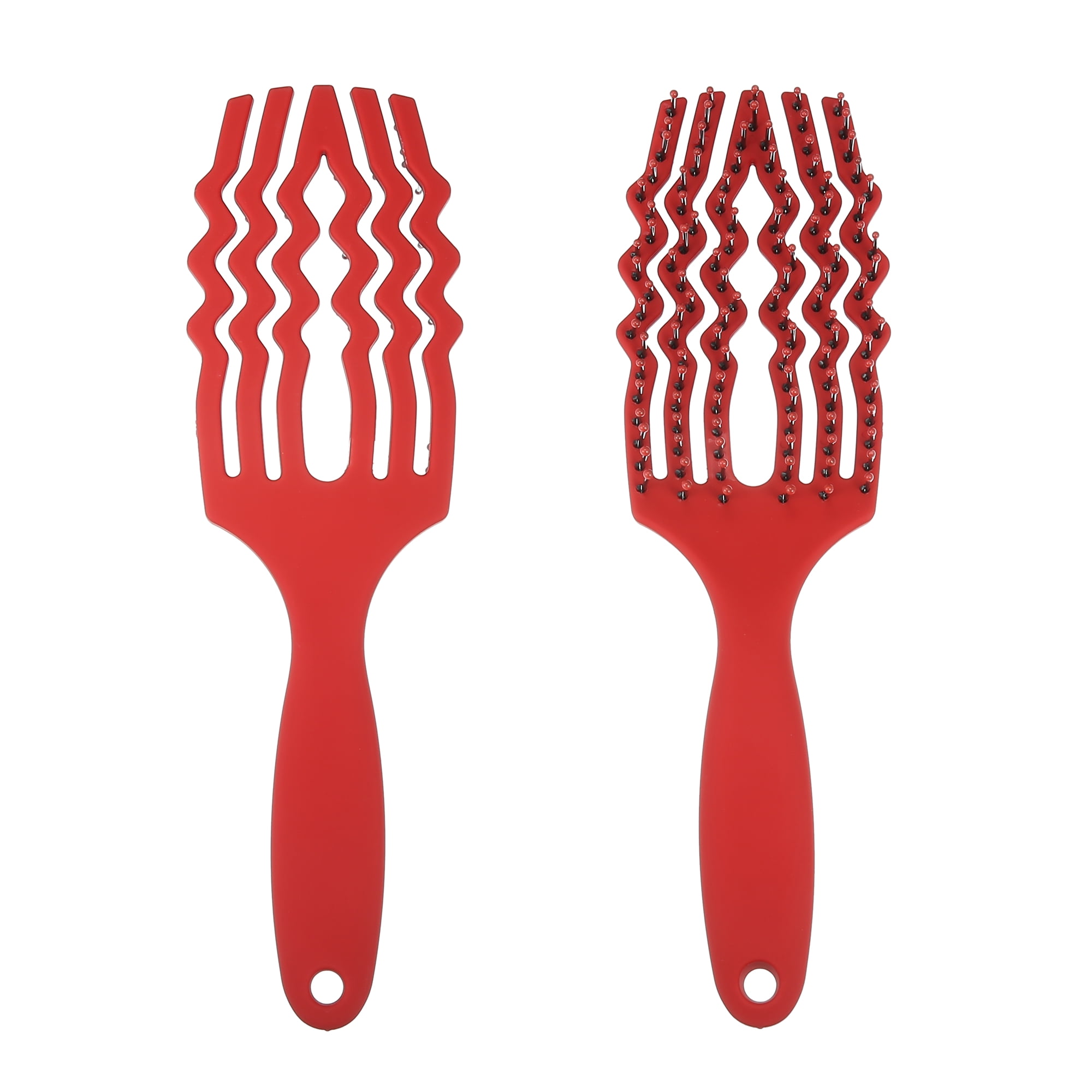 Unique Bargains 1Pc Tangle Hair Brush Paddle Detangler Hair Comb for All Hair Types Red
