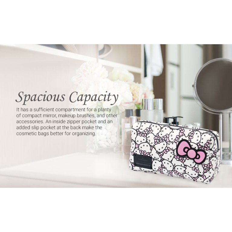 Miniso Portable Hello Kitty Cosmetic Bag, Cute Cartoon Nylon
