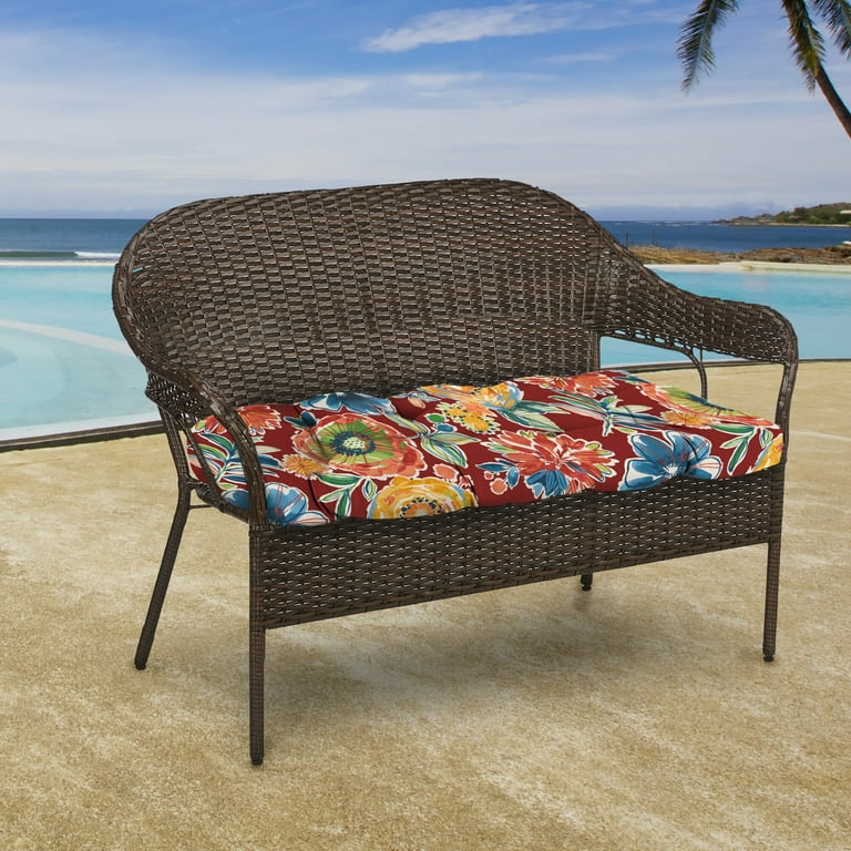 Outdoor wicker bench with cushion hotsell