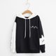 thumbnail image 2 of Sudadera Colorblock con Estampado de Gato Simple y Lindo, 2 of 3