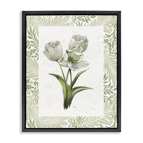 Stupell Industries Fresh Spring Tulip Bouquet Black Framed Floater Canvas Wall Art, design by Nan