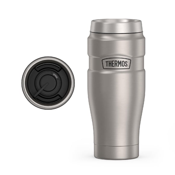 Thermos inoxidable Rey 16-Ounce Travel Tumbler, Metálico, 16 oz