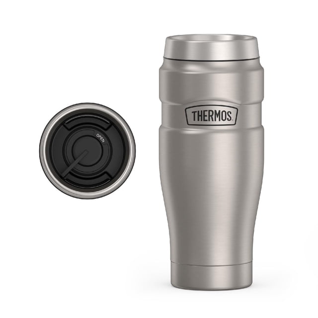 Thermos inoxidable Rey 16-Ounce Travel Tumbler, Metálico, 16 oz