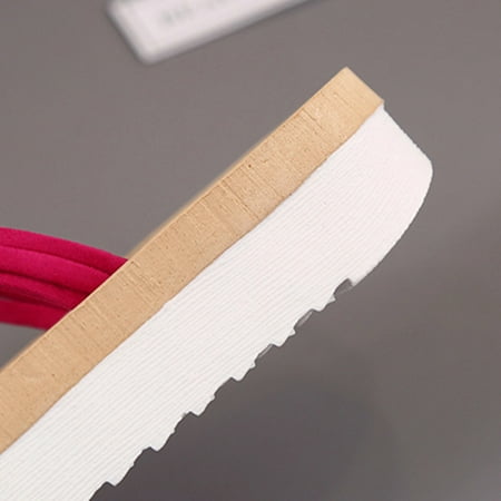 

Aayomet Womens Sandals Slippers Flip Fashion Non-slip Sandals Slippers Ladies With Thick Flat Beach Bottom And Flat Bottom Flops Red 7.5