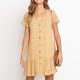 thumbnail image 1 of ICHUANYI Clearance Fashion Women Sexy Short Sleeve Skirt V-neck Ruffle Printing Button Mini Dresses(Yellow, S) Ichuanyi Ichuanyi, 1 of 8