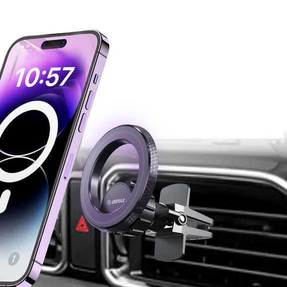 Esoulk Air Vent Magnetic Car Holder with 360° Rotation for iPhone Models and Android Devices, Black Color