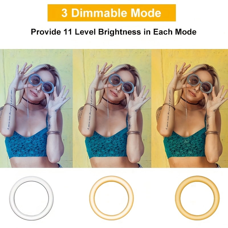 10-inch Ring Light with Stand, LED Ring Light And Phone Holder, Suitable for Smartphone Camera Photography, Live Streaming, Selfies, Studio Photo And Video Recording