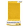 thumbnail image 3 of Elegani Premium Sports Towel Fringed Velour Soft Cotton 11 x 18 Yellow, 3 of 6