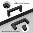 thumbnail image 5 of 10 Pack Knobelite Matte Black Cabinet Handles 3Inch(76MM) Holes Spacing Cabinet Knobs Stainless Steel Kitchen Cabinet Pulls Square Hardware Pulls for Closet Dresser Drawer, 5 of 6