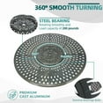 thumbnail image 2 of MEETWARM Outdoor 24" Lazy Susan Turntable for Table, All Weather Cast Aluminum Round Serving Plate Tabletop Rotating Tray with 1.7" Umbrella Hole, Silent & Smooth Spin, Dark Bronze, 2 of 8