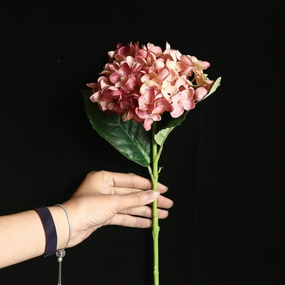 hengsof Hydrangea Artificial Flowers, Champagne Faux Hydrangea Flowers, Full Heads Silk Fake Flowers with Stems for Wedding Bouquet Home Party Decor Centerpieces Floral Arrangements