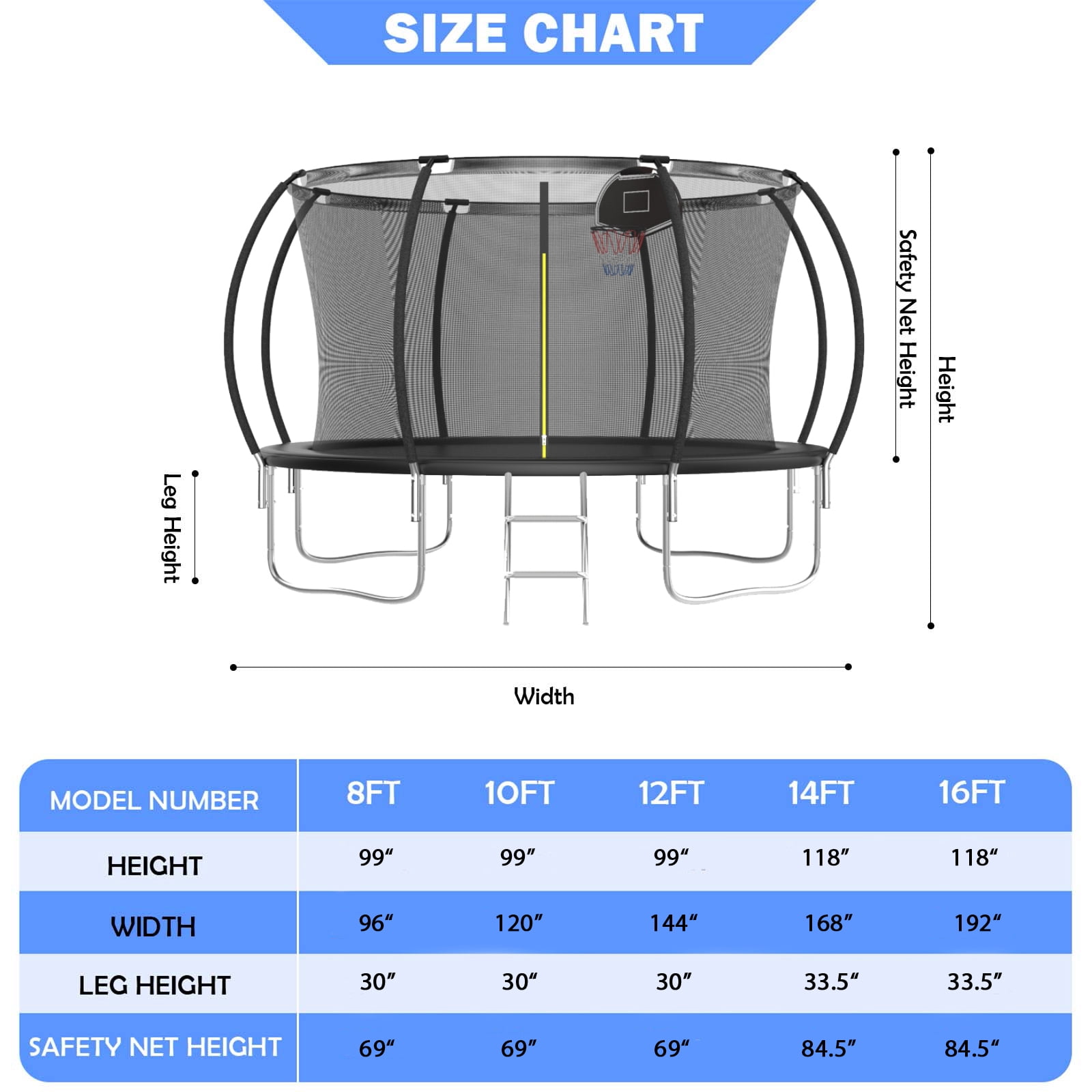 12FT Outdoor Trampoline with Basketball Hoop and Ladder for Kids and Adults，Heavy Duty Recreational Pumpkin Trampoline with Safety Enclosure,Anti-Rust Frame,Backyard Trampoline for Gift