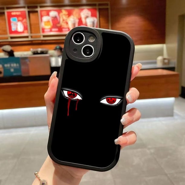 Naruto Itachi Uchiha Sasuke Kakashi Eyes Phone Case For iPhone 14 Plus 13 12 11 Pro Max Mini X XS XR Soft Silicone Black CoverFor iphone13 Pro Max Gao Jinjia LED