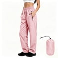 thumbnail image 7 of APEXFWDT Women's Packable Rain Pants Lightweight Nylon Waterproof Hiking Fishing Pants Elastic Waist Casual Pant for Outdoor,M,Pink, 7 of 7