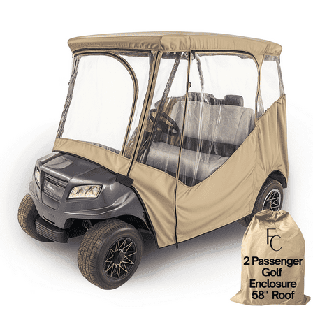 Covered Living 2 Passengers Driving Enclosure Golf Cart Cover with YKK Zippers