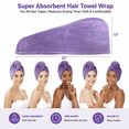 thumbnail image 4 of JINGO 2Packs Microfiber Hair Towel for Women, Hair Drying Towels for Long Curly Hair, Purple & Pink, 4 of 4