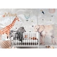 thumbnail image 5 of Mural personalizado de alta gama de Milofi, jirafa de selva tropical, papel tapiz de dibujos animados cálidos, decoración del hogar para habitación de niños, 5 of 5