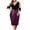 Purple, variant on Bigersell Beach Dresses for Women Casual Solid Splicing V-Neck 3/4 Sleeve Bandage Sequins A-line Dress Casual Dresses for Female Women's Plus Faux-Wrap Dresses, Style 14608, Blue XXL