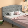 thumbnail image 2 of Costway Full Size Upholstered Headboard Only Adjust Button Tufted Faux Linen Light Grey, 2 of 10