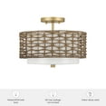 thumbnail image 7 of Hunter - Laila 2-light Luxe Gold, Large Flush Mount Light, Dimmable, Transitional Style, Drum Shaped, for Bedrooms, Dining, Living Rooms - 48211, 7 of 7