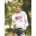 thumbnail image 2 of Independence Day Usa Flag Sweatshirt Women -Image by Shutterstock, Female 5X-Large, 2 of 4