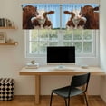 thumbnail image 5 of Brown Cows Tier Curtains 36 Inch Length, Country Elegant Farmhouse Modern Art Cafe Short Curtains for Bathroom Over Sink, Small Kitchen Curtain Light Filtering Tiered Drapes 2 Panels 27.5"Wx36"L, 5 of 8