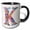Black/White, variant on 3drose, Colorful Monogram Letter K, 11oz Two-tone Black Mug