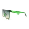 thumbnail image 3 of Womens Flat Top Half Rim Plastic Rectangle Plastic Fashion Sunglasses Green - Green Brown, 3 of 4