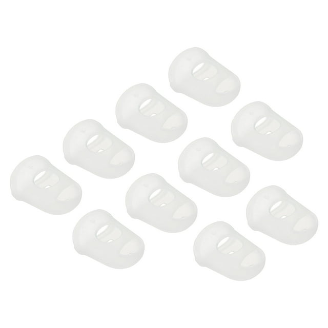 Unique Bargains Protège-Doigts Antidérapant pour Bouts de Doigts, Protège-Doigts en Silicone, Lot de 10, Transparent