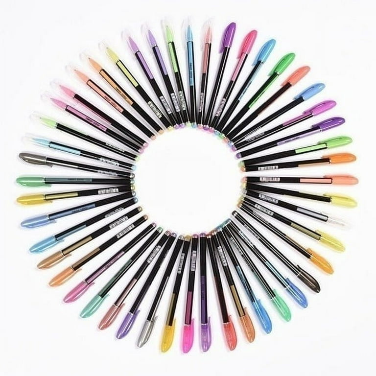 HOTBEST 48 Pcs Gel Pen Set Glitter Colouring, Neon, Metallic and Classic  Shades Art Marker Unique Gel Pen for Painting, Colouring Pens, Lettering