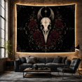 thumbnail image 6 of Skull and Moon With Crimson Roses Mysterious Gothic for Gothic Decor Fans Dark Art Lovers Mystical Wall Art Halloween Gift Tapestry Wall Hanging for Bedroom, Living Room and Dorm, 6 of 7